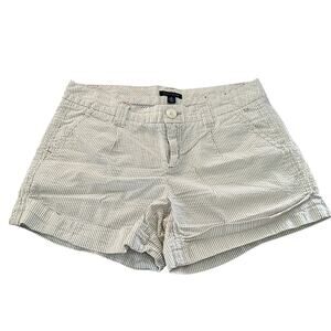 Tommy Hilfiger Women's Stripe Beige & White Cuff Shorts - Size 10